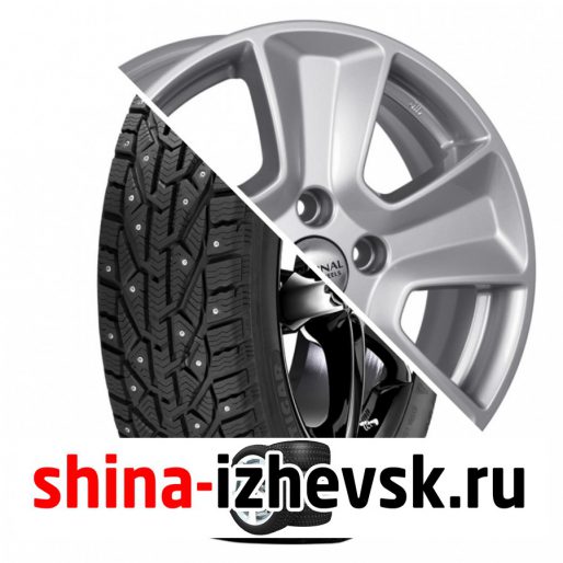 Колесо в сборе Tigar Ice 205/55 R16 T 94 + СКАД KL-263 Renault Duster 6.5xR16 5×114.3 ET50 DIA66.1 Серебристый в Ижевске